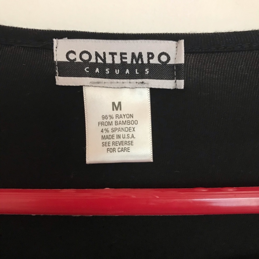 Black Long Sleeve V Neck Top - Picture 3 of 3